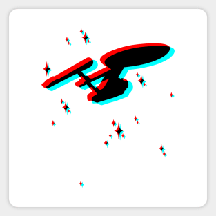 Retro 3D Glasses Style - Star Trek ship Magnet